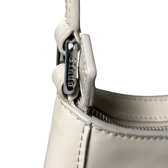 STAUD Linda Mini Shoulder Bag in Oat - Cream/ Light Beige Patent Leather - Picture 2 of 11